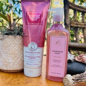 White Barn Champagne Toast Body Wash and Hand Soap Set - Both are Brand New!